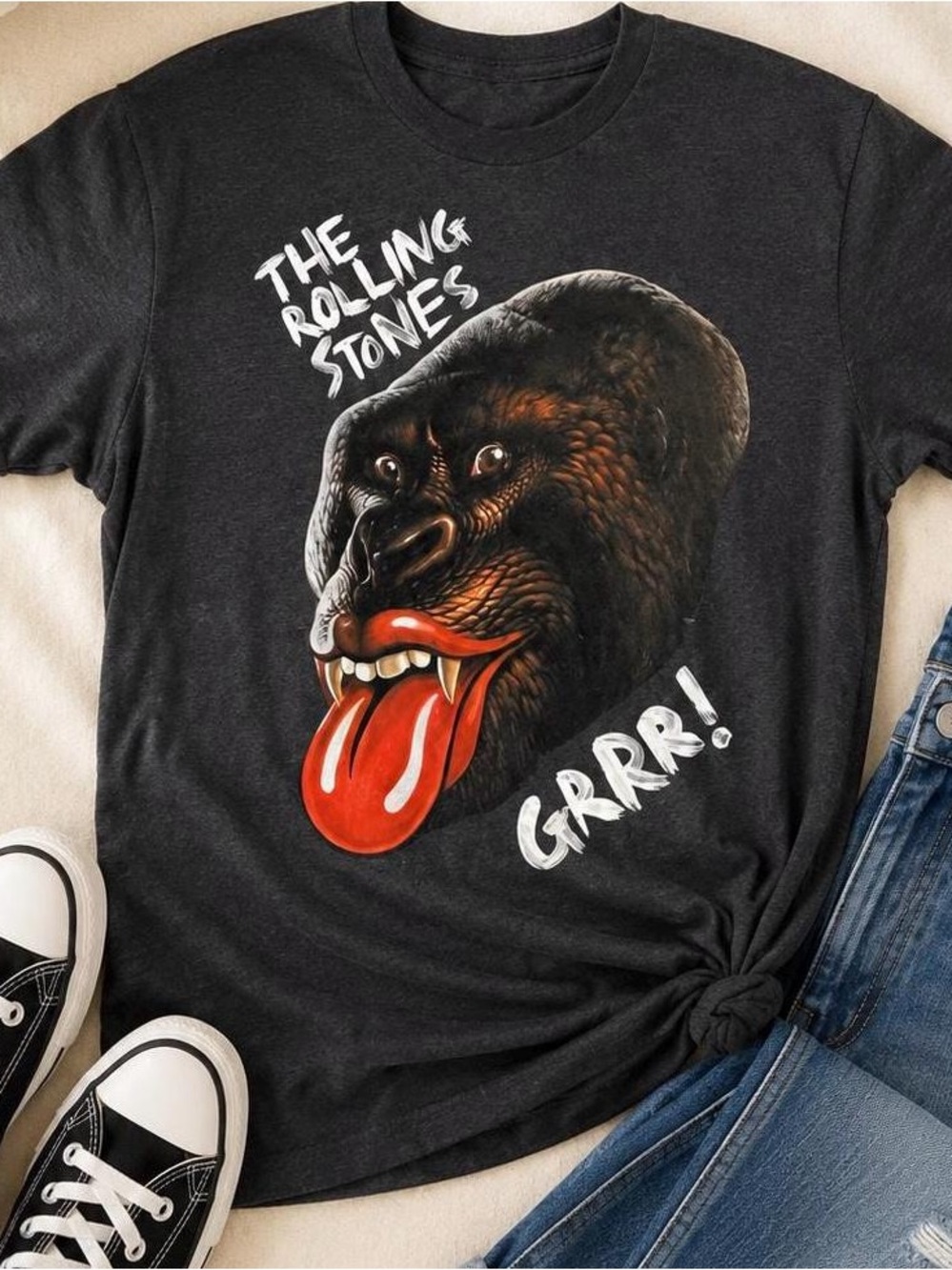 The Rolling Stones Grrr! Gorilla Graphic Band T-Shirt | Large Official Rock Tee